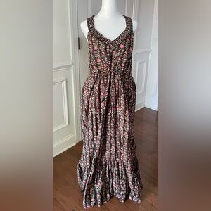 Livro Midnight Floral Vine Cross Back Maxi Sundress – Size Small